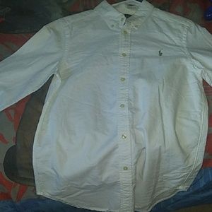 White button down polo shirt